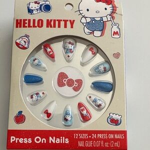 Hello Kitty Red, Blue & White Press-On Nail Set